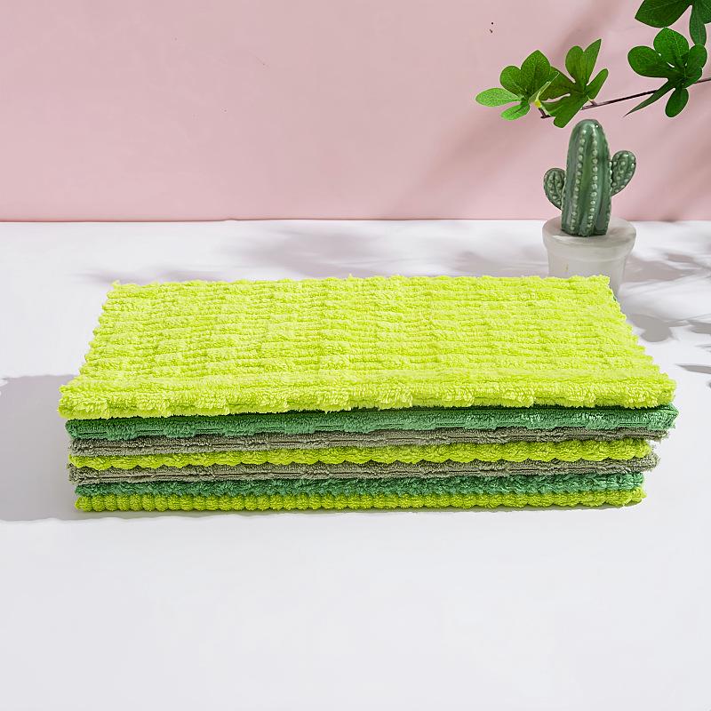 

Absorbent Rag Decontamination Cute Embroidery Rag Kitchen Cleaning Cloth Embroidery Square Towel Thickened Double-sided High-value Rag