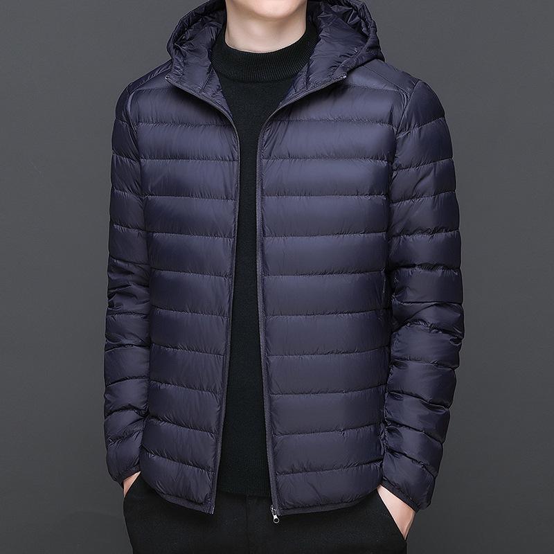 Down Jacket Men's Autumn and Winter Couples Fashionable Casual Comfortable Lightweight Non Running Down Hooded Lightweight Men's Warm Top