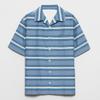 Blue and White Striped Button Down Shirt Short Sleeve Loose Casual Male Clothing Unisex Streetwear 3D Printing Shirts Men Women