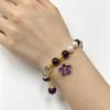 Amethyst Retro Tulip Pendant Bracelet - Natural Crystal Friendship Jewelry