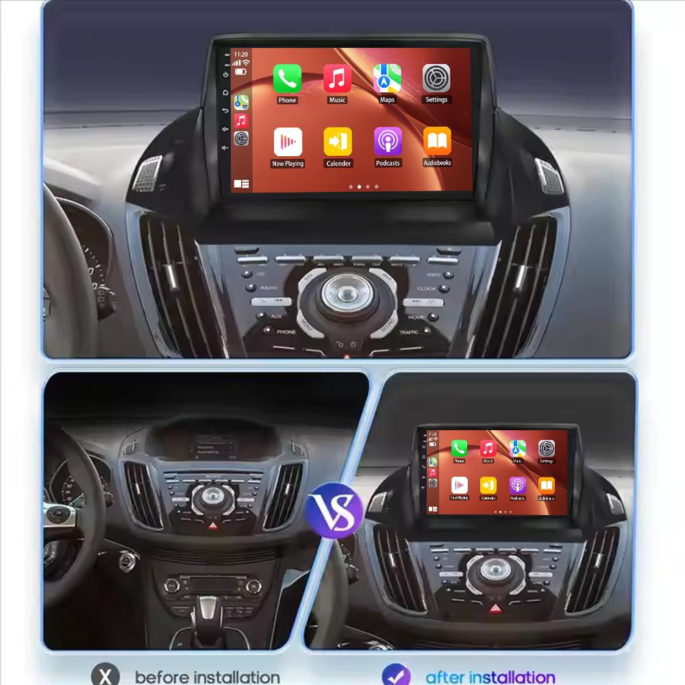 Autoradio Carplay Voor Ford C-MAX Kuga 2 Escape 3 2012 - 2019 Navigatie GPS Android Auto Bluetooth Multimedia Speler 2din DVD