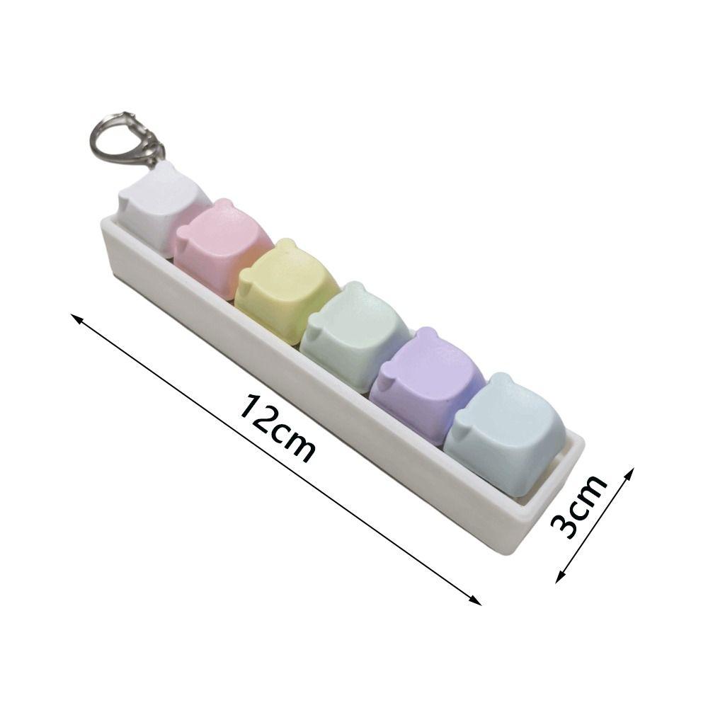 Key Button Fidget Keychain Keycap Clicker Toy Pendant Funny Pinch Toy  for Adult&Kids