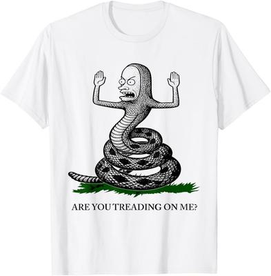 Vous Marchez Sur Moi Serpent de Gadsden Satire Patriotique T-Shirt Drôle
