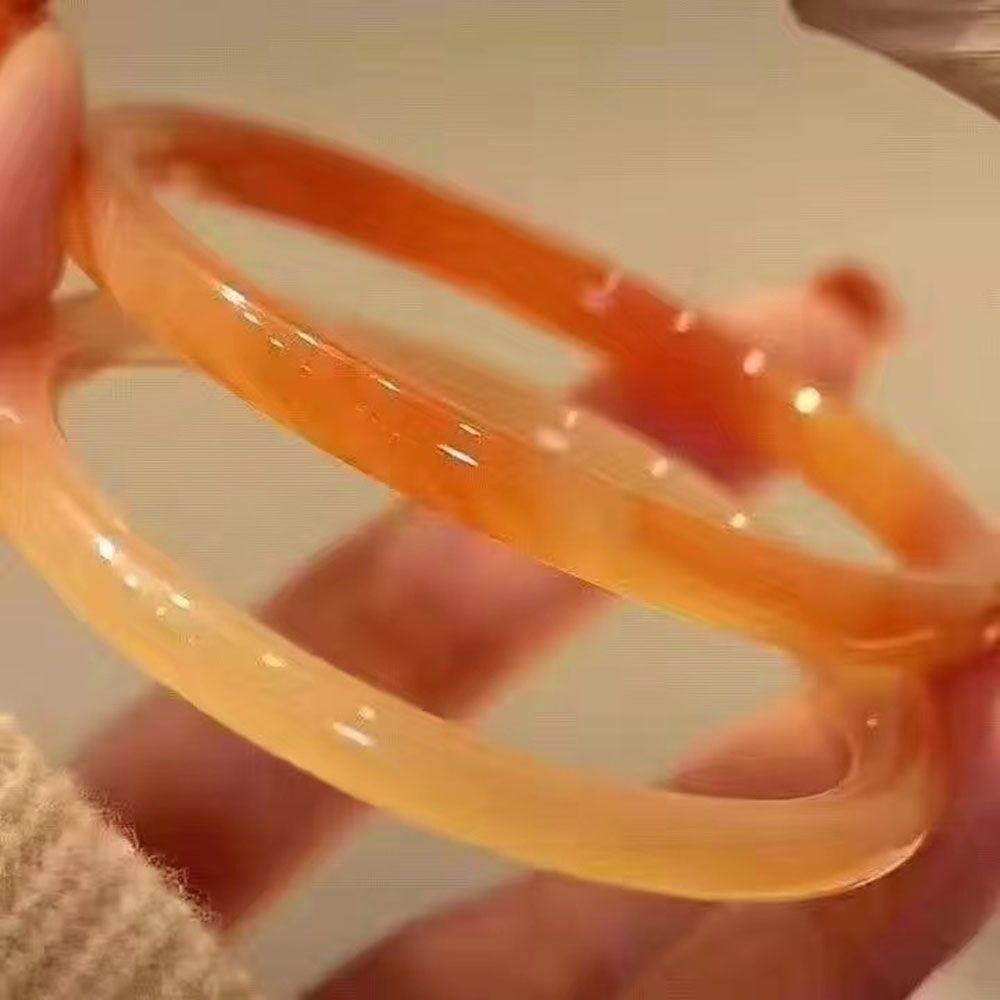 Geometric Ladies Korean Fashion Glass Fashion Jewelry Women Wristband Stone Bracelet Jingle Bangle оранжевый
