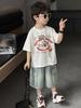 Boys' Cartoon Mouse Bamboo Cotton T-Shirt - Japanese Trend, Summer 2026 Style, Kids' Half Sleeve