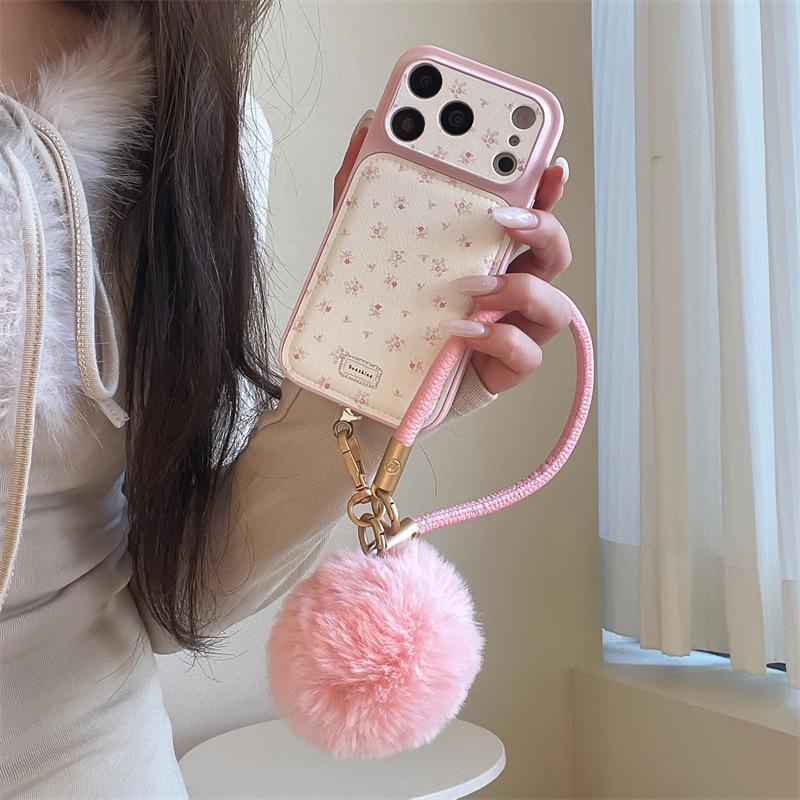 Winter Floral Hand Strap Case for iPhone 17/16 Pro Max/15/14
