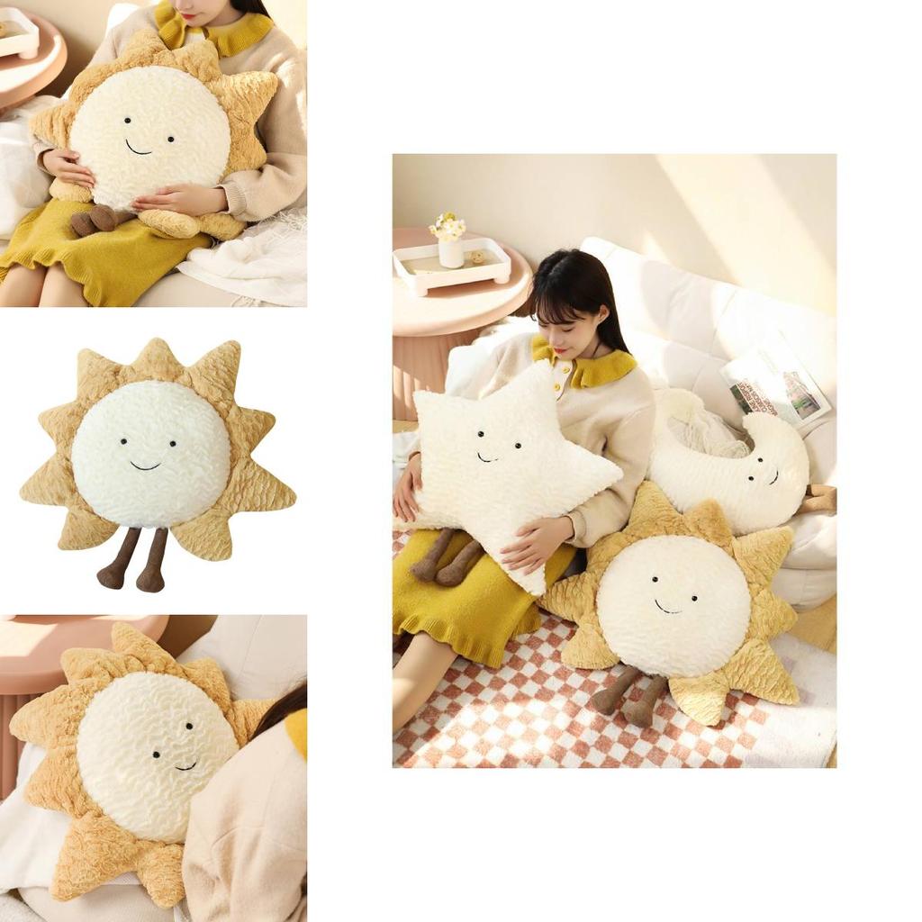 Adorable New Ins Style Plush Moon Sun And Star Pillow For Office And Naps 40cm And 60cm Soft Supportive Comfort
