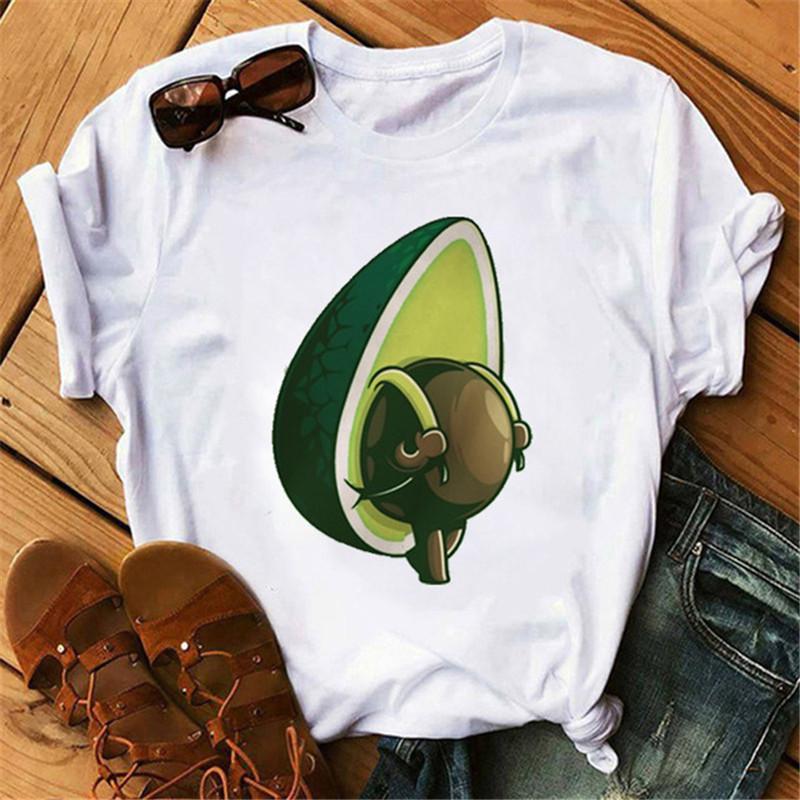 Maglietta Casual Harajuku da Donna Maycaur con Stampa di Avocado Estate Manica Corta T-shirt Casual Girocollo