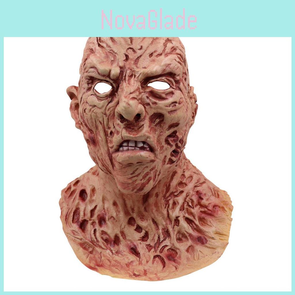 Gruselige Freddy Krueger Latexmaske Vollkopfhelm für Halloween-Party Cosplay