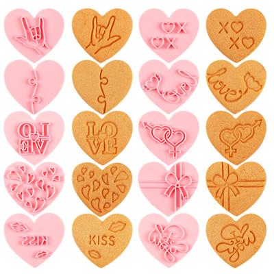 10 Stück Keksausstecher, wiederverwendbar, Cartoon-Design, antihaftbeschichtet, zum Selbermachen, glücklicher Valentinstag, Liebe, Herzform, Fondant
