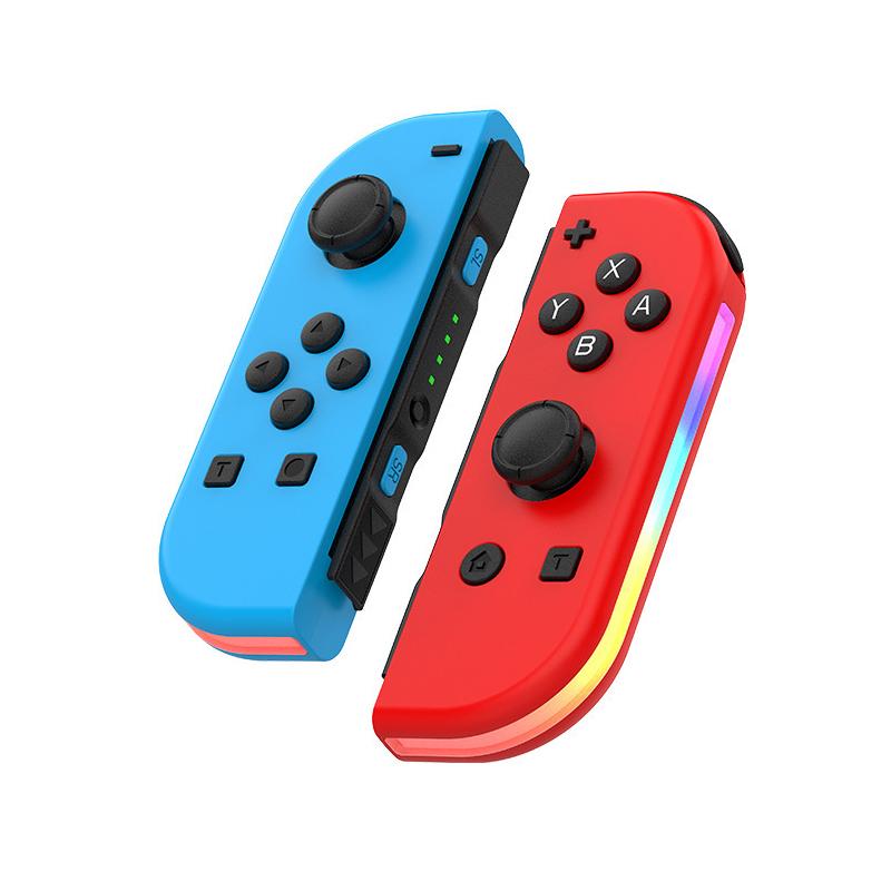 Joypad para interruptor RGB luz de despertar vibração brilho controlador esquerda e direita bluetooth-compatível gamepad para
