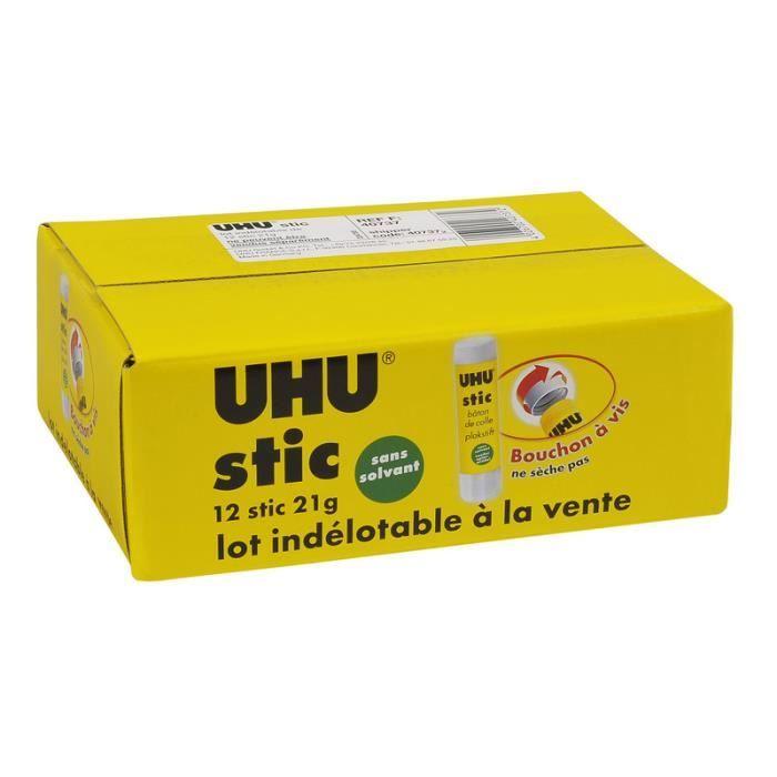 Lot de 12 bâtons de colle blanche - UHU - 21g