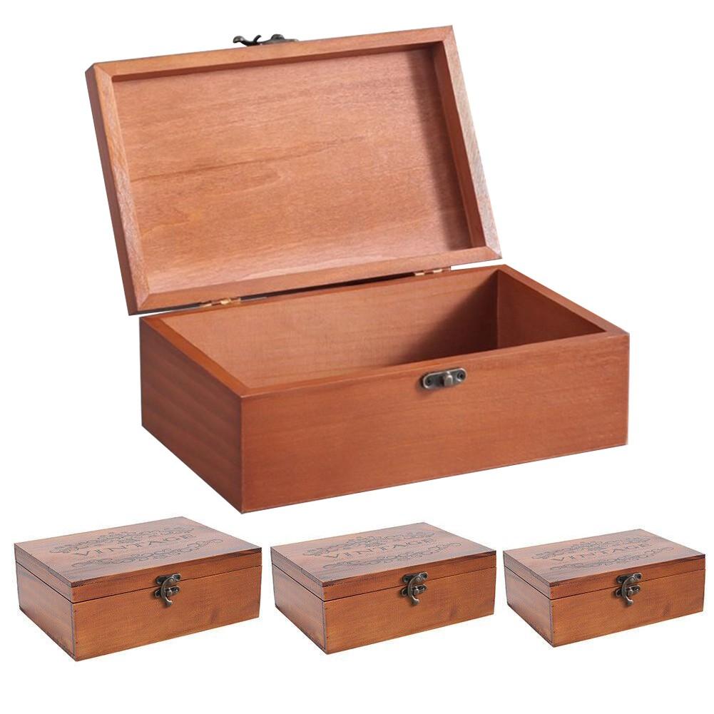 Handmade Storage Box S/M/L Vintage Wood Color Wooden