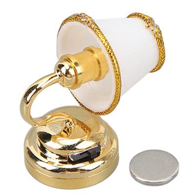 Miniaturní nástěnná lampa pro domeček pro panenky Kovová Mini Teplá LED Nástěnné svítidlo pro domeček pro panenky Nástěnné světlo pro 1/12