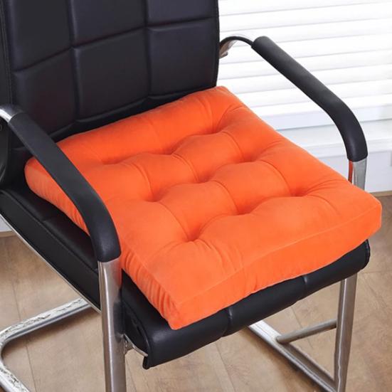 Yousheng Square Seat Cushion 16x16 Inches Solid Color Stuffed Chair Pad Velvet Thick Seat Cushion for Dining Chair Floor Home Office