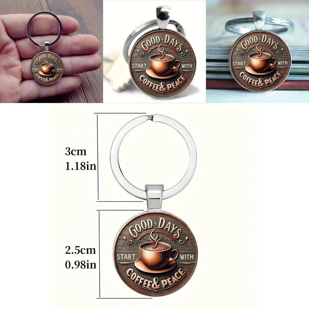 Vintage Coffee Cup Keychain With Zinc Alloy Material For Gift Giving And Souvenir Collectors