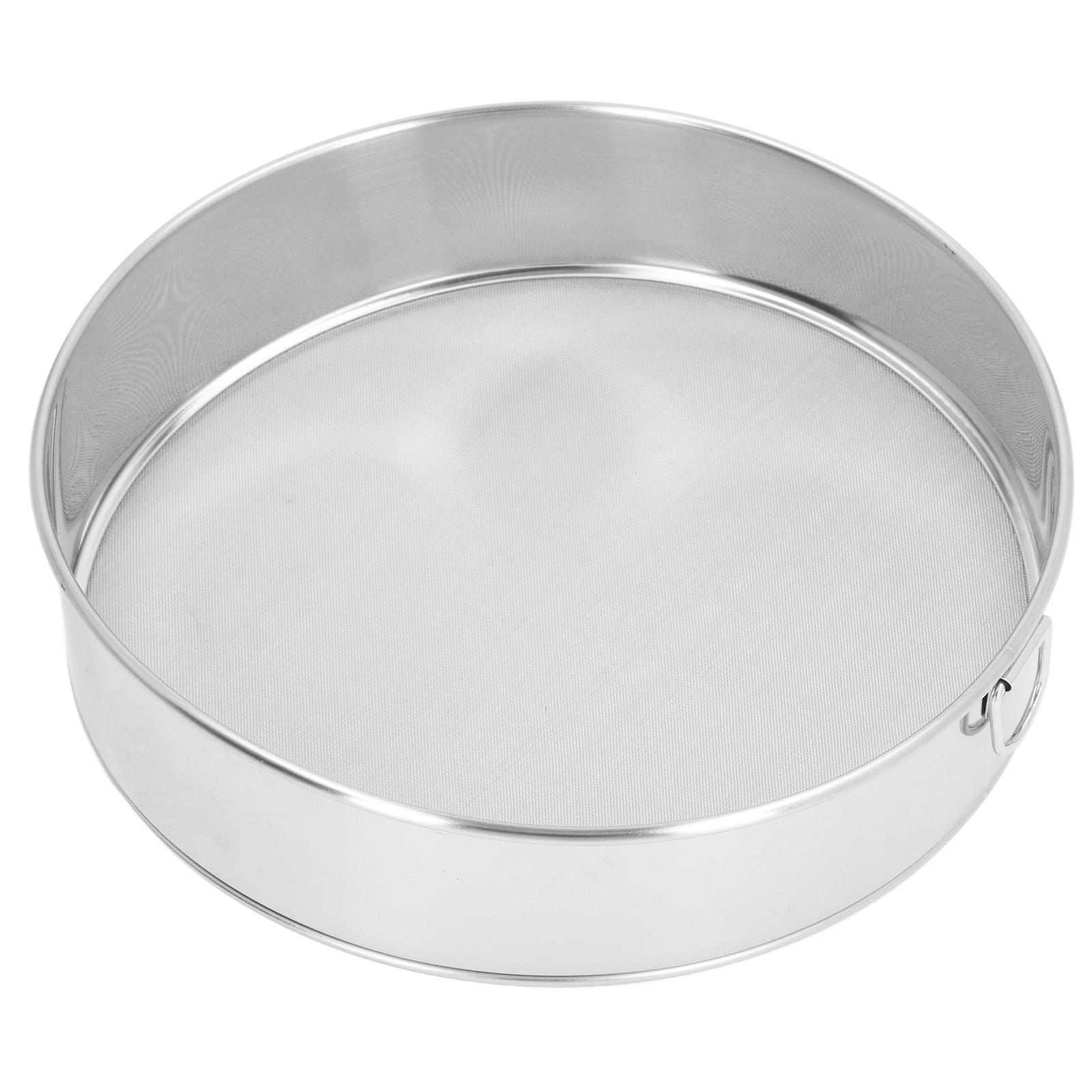 

Round Sifter 80 Mesh Large Size Silver Titanium Plated Filter Anti Stick Coated Stainless Steel Flour Sieve for L