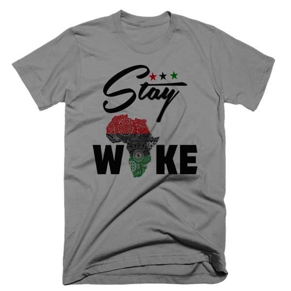 Black History  Malcolm X Angela Davis Melanin Stay Woke Tee Unisex T-Shirt L