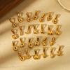 18k Gold Stainless Steel Chubby Bubble Letter Pendant - 26 Alphabet Options for DIY Jewelry Accessories
