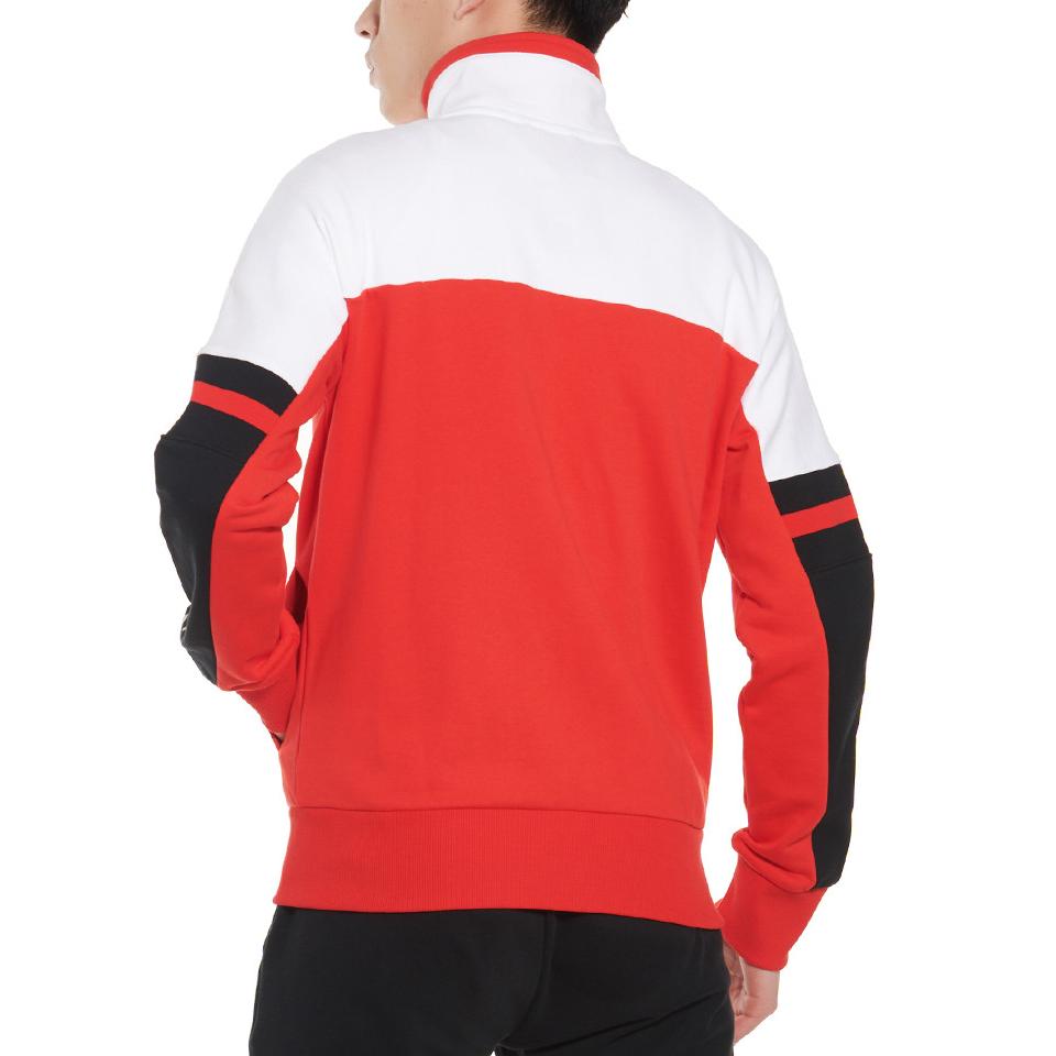 Puma Barevný blok Ležérní Trénink Dlouhý rukáv Retro Sportovní bunda Pánské bundy Červená Bílá 595866-11
