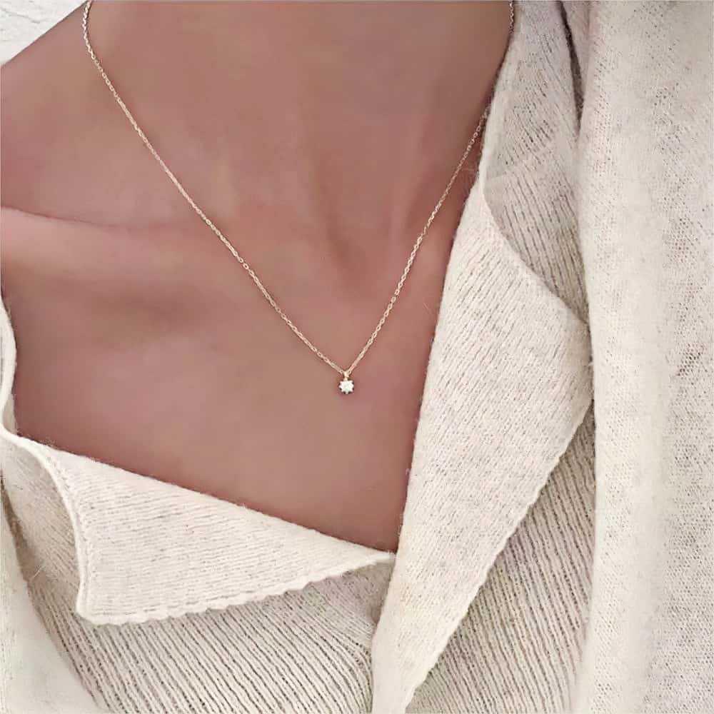 S925 Sterling Silver Bläckfisk Diamant Halsband - Klassisk, Enkel, Nischad Design Nyckelbenskedja för Kvinnor