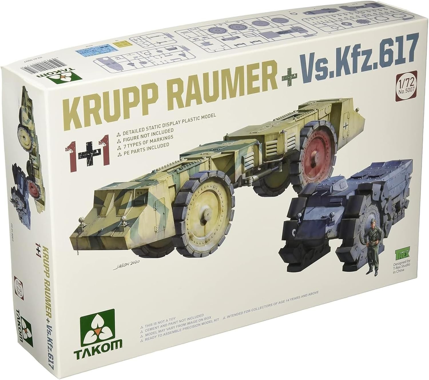 Takom 1/72 scale German Krupp Laumer + Vs.Kfz.617 plastic model kit TKO5007