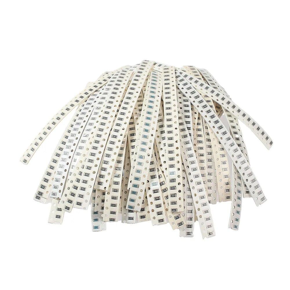 1500 stk/sett høy kvalitet 0R~10M 1206 SMD filmmotstandssett, nøyaktighet 1%, 60 typer*25 stk SMD Chip Resistor Pack DIY Assorted Set