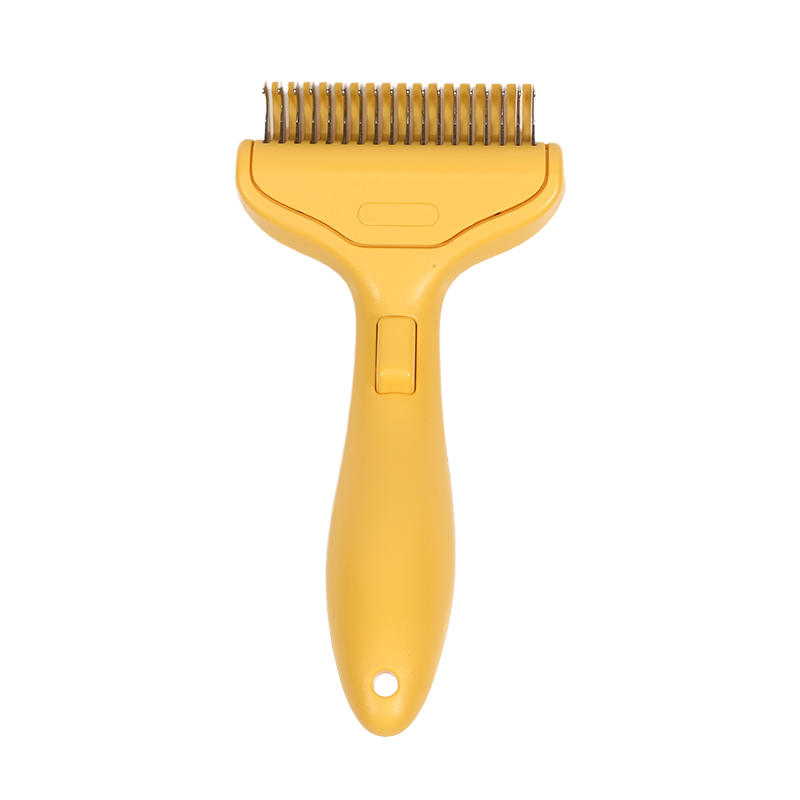 Floating Stainless Steel Dog Hair Removal Brush For Long Hair Breeds Puppy Cat Comb Pet Grooming Products Curved Design