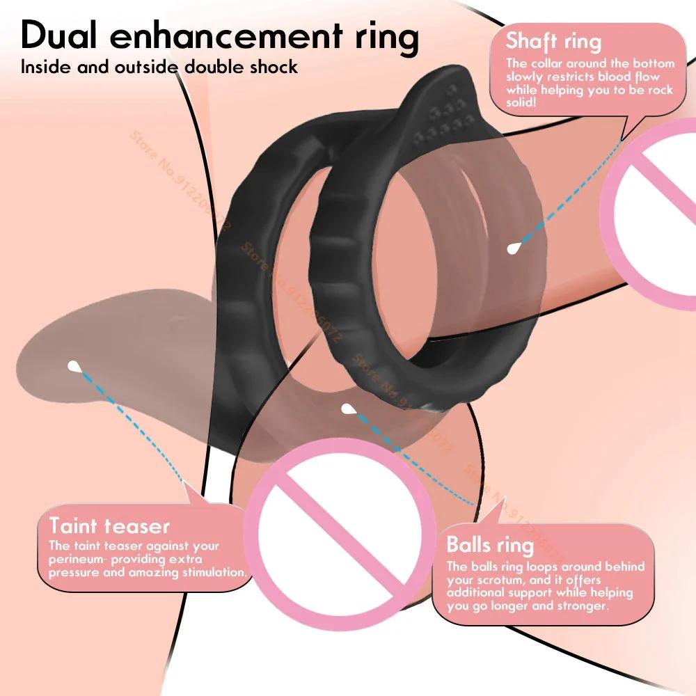 10 Modes Vibrator Cock Ring for Men Delay Ejaculation Penis Ring Sex Toys Lock Penisring Cockring Adult Male Sex Supplies