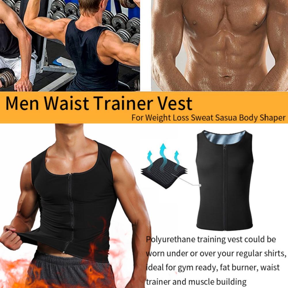 Herren-Schwitz-Saunaweste mit Reißverschluss, Fitness, Übung, Gewichtsverlust, Körperformung