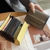 Anti-magnetic card bag, women's leather, large capacity, multi-card position, new niche design, simple, fashionable and compact mini card bag.