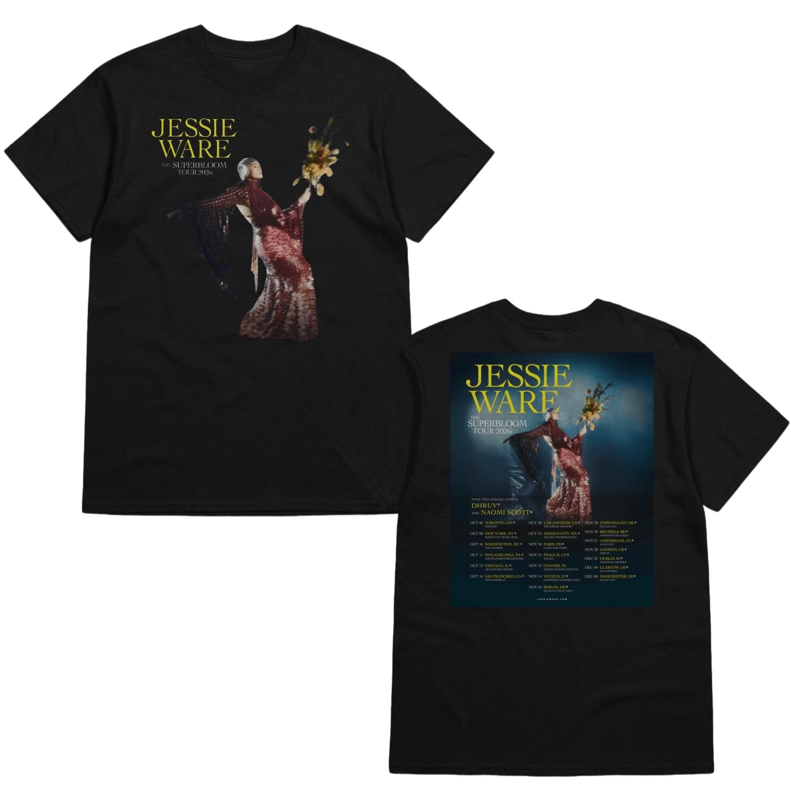 

Jessie Ware Album The Superbloom Tour 2026 T shirt Cotton Unisex Unisexs Womens TShirt Y2k Oversized Popular Tee Fans Gifts Tops 4XL