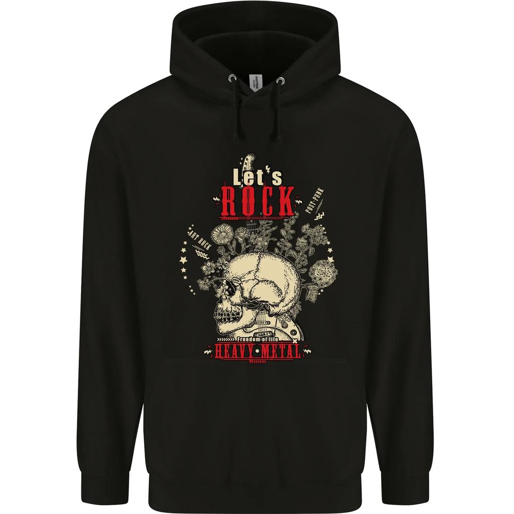 Lets Rock Heavy Metal Skull Hoodie