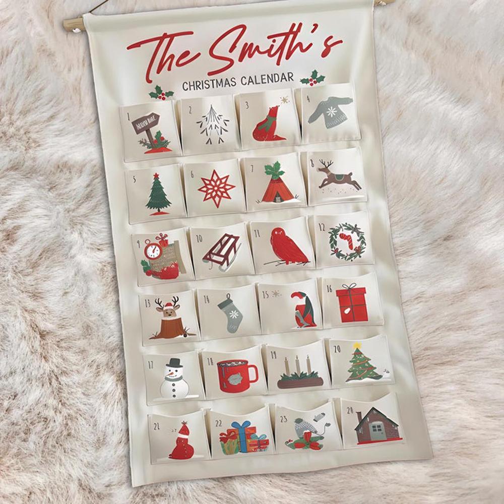 Personalized Advent Calendar Christmas December Countdown Calendar for Boys and Girls Custom Reusable Xmas Calendar Surprise