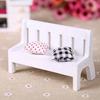 Mini Wooden Bench Dolls House Miniature Garden Furniture Accessory