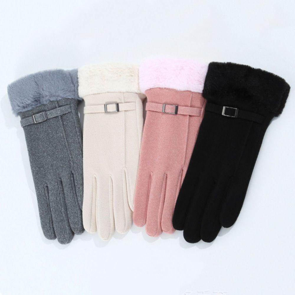 Cold-proof Winter Women Gloves Touch-screen Riding Protective Mittens Daily Use