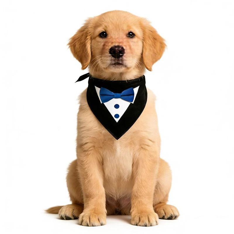 Gentleman Dog Bandana Handsome Bow Tie Pet Accessories for Small Medium Large Dogs Adjustable Tuxedo Collar Dog Necktie