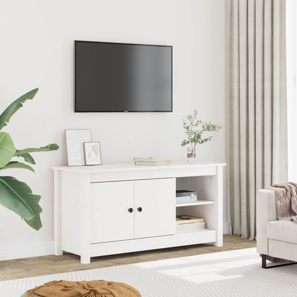 Vidaxl Szafka Pod Telewizor, Biała, 103X36,5X52 Cm, Drewno Sosnowe