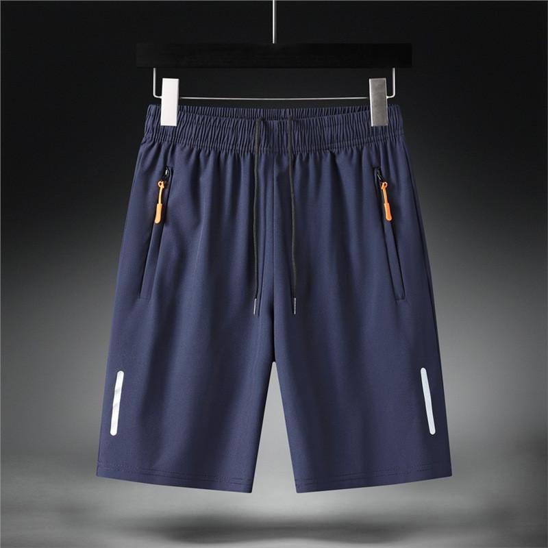 Men Summer Ice Silk Shorts With Elastic Waistband For Casual Leisure And Sports