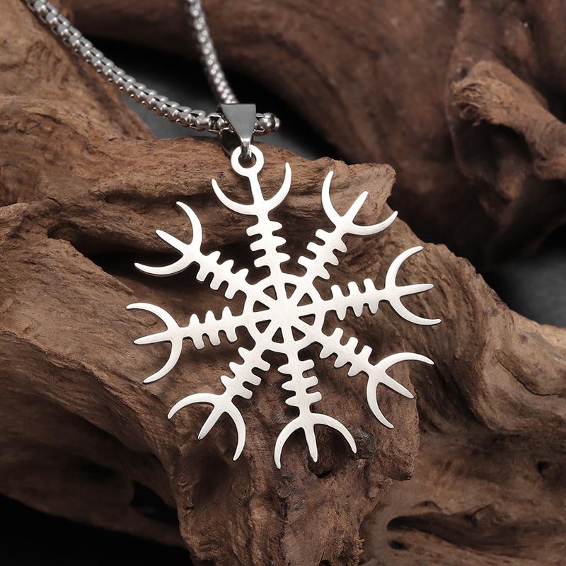 Stainless Steel Nordic Odin Rune Irish Celtic Trinity Knot Pendant Necklace Men Women Lucky Amulet Jewelry