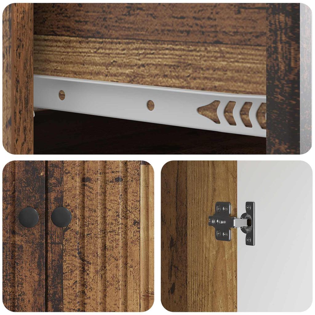 Reclaimed Wood Sideboard 66 x 34.5 x 90 cm Engineered Wood