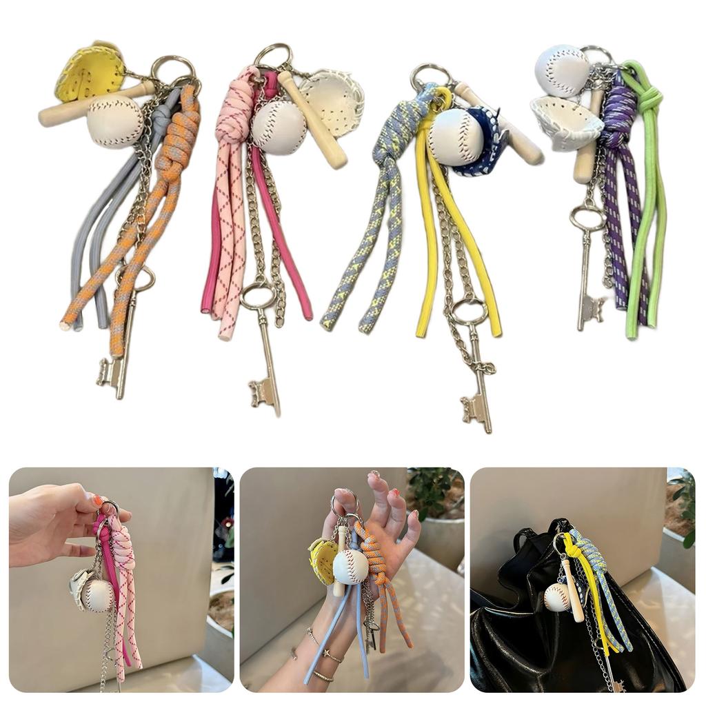 Farbe Baseball Baseball Taschenanhänger Schlüsselanhänger Stilvolles Accessoire für Taschen und Schlüssel Verwendung von robusten Kletterseilmaterialien