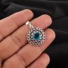 Blue Apatite Gemstone 925 Sterling Silver Handmade Small Pendant  1.14" For Gift CP-30-1
