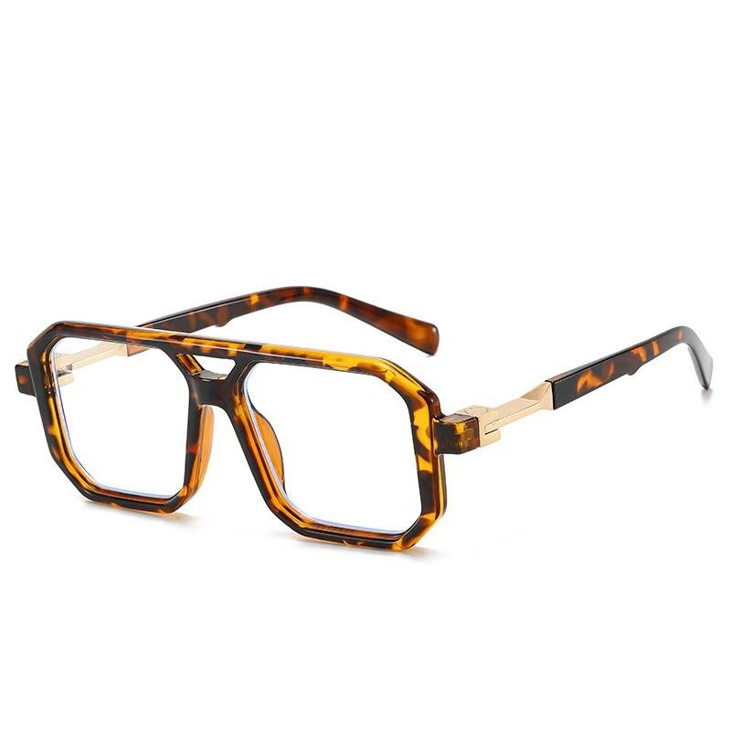 Retro Square Frame Sunglasses Men Women Unisex Fashion Double Beam UV Protection Trendy Accessories