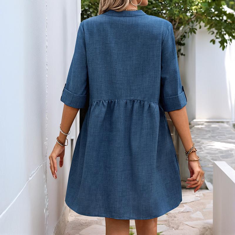 Cardigan Rock Sommer Europäisch und Amerikanisch Lockerer Rock Grenzüberschreitend Mittelärmelig Einfarbiges Kleid