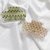 Multicolor Plaid Hair Claw French Design Non Slip Acetate Hollow Hair Barrettes Ponytail Decoration Fashion Hair Props