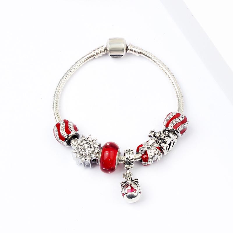 DIY Beaded Snowflake Christmas Bracelet - European & American Style Holiday Gift