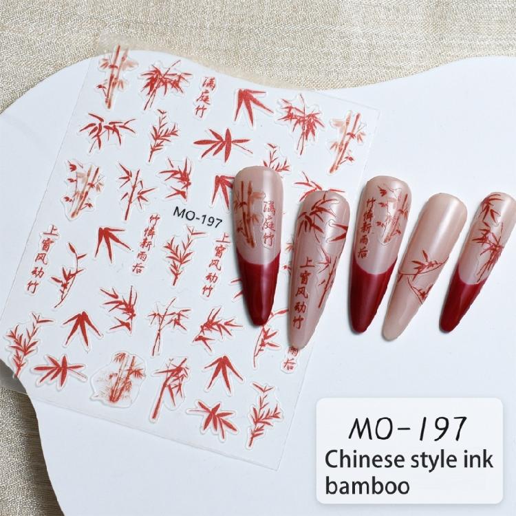 Realistic Ink Chinese Landscape Painting  Self Adhesive Nail Sticker Decals