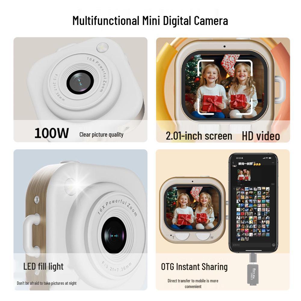 Q16 Mini Digital Camera: 16X Zoom, Video Recording, Fill Light, Portable