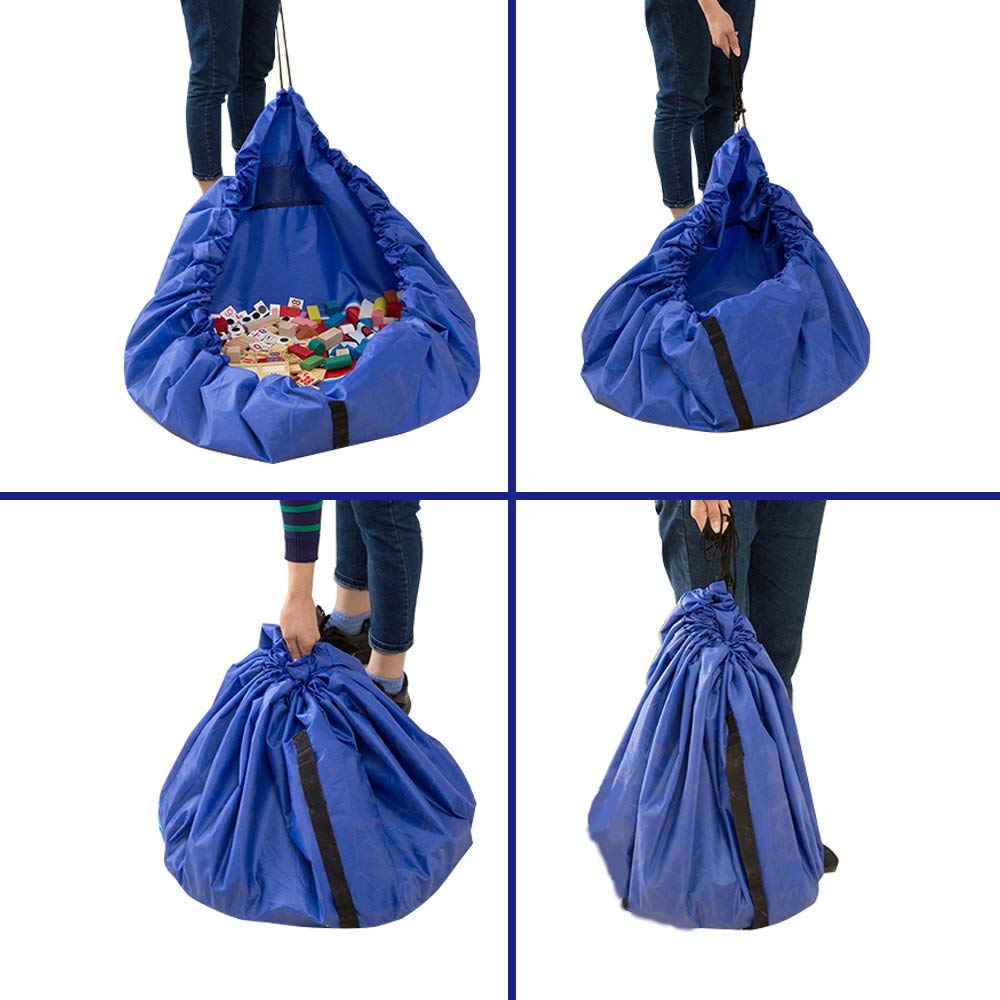 Hymyily Toy Storage Set of 2 Play Building Convenient for Going Easy To Clean Super Large Waterproof Large Bag, (Large + Small), Children's Mat, Toys,